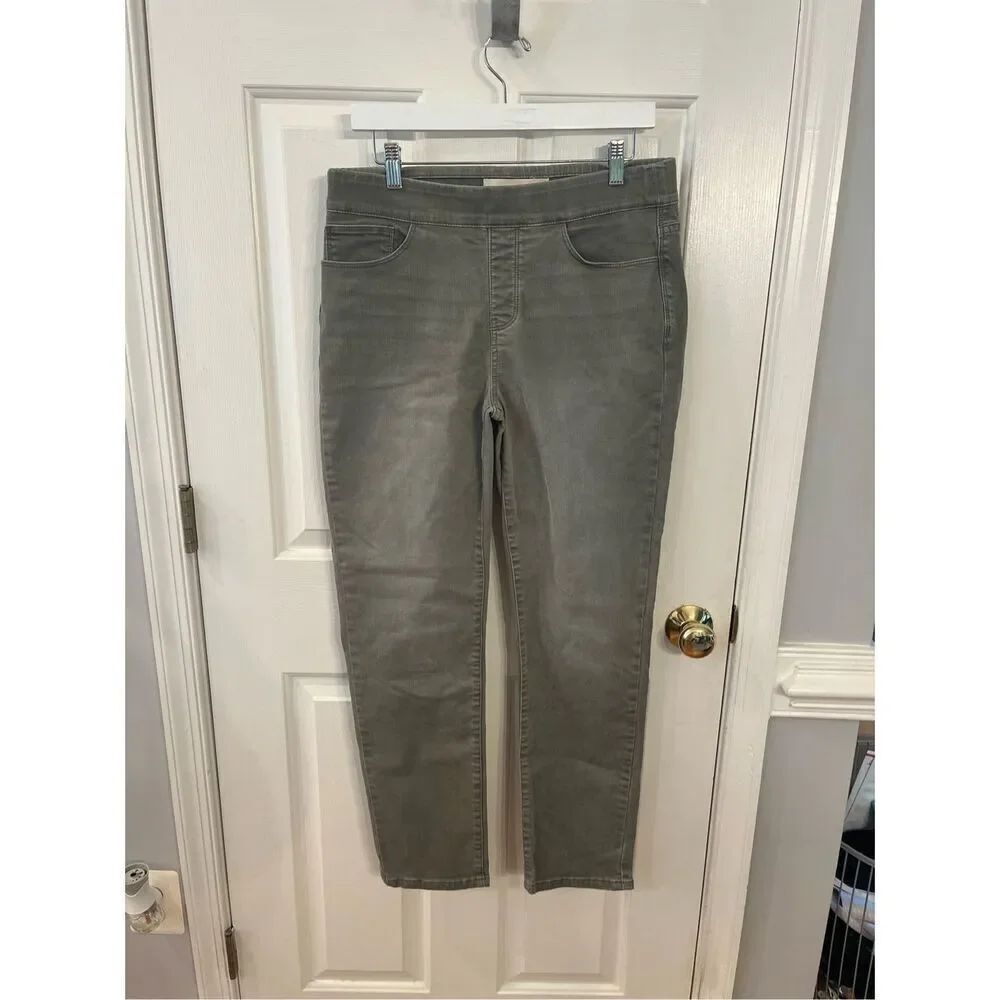 Soft Surroundings Gray Pull On Jeans sz M EUC